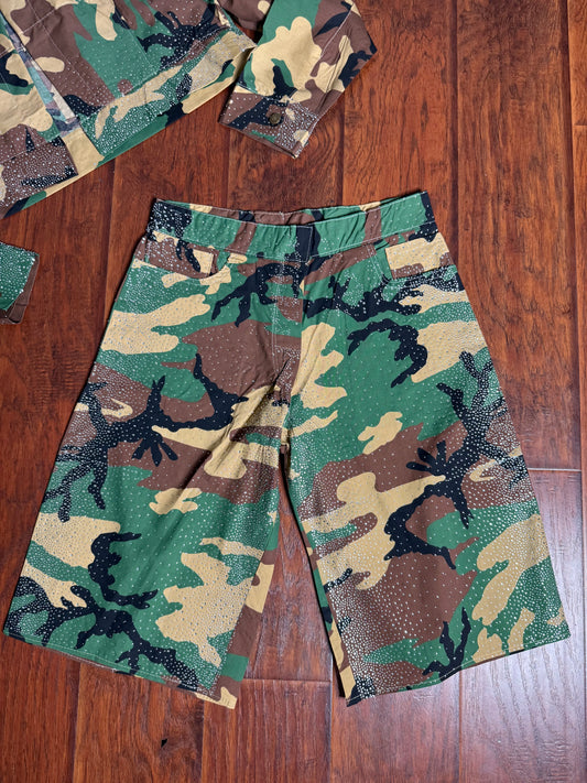 Crusted Camo Jorts